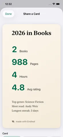 A shareable year-in-books card.